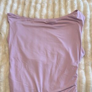 Lavender Off-Shoulder Crop Top